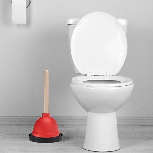 Image of Plunger Tray Toilet Plungers Holder Only Plunger Mat Air Drying Mat for Toiletplunger Universal Toiletplungers Holder Drip Tray for Bathroom Kitchen Wicks Water from Plungers and Dries Quickly(Black)
