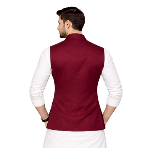 Image of DesignerBin Men's Nehru jacket Waistcoat, Modi Jacket with Beautiful Color