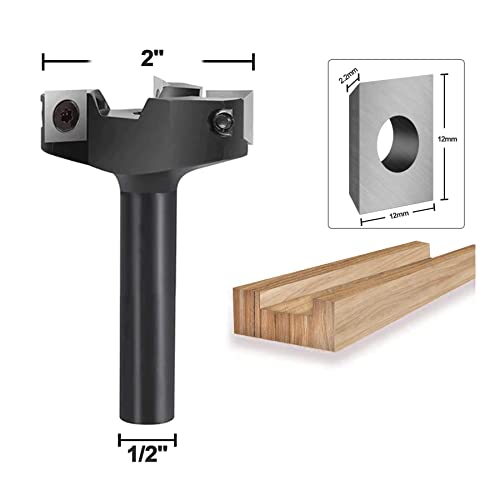 Spetool Spoilboard Surfacing Router Bit , 1/2 Inch Shank 2 Inch Cutting Diameter, Extra Long Planing Router Bit For Wood Slab Flattening Mill #TOP1