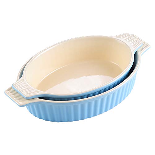 MALACASA, Series Bake, Oval Baking Dish Set of 2 (12.75