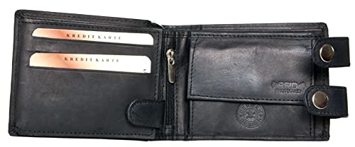 FLW Men's RFID Biker's Pocket Sized Strong Genuine Leather Wallet with 18 Inch Long Chain2