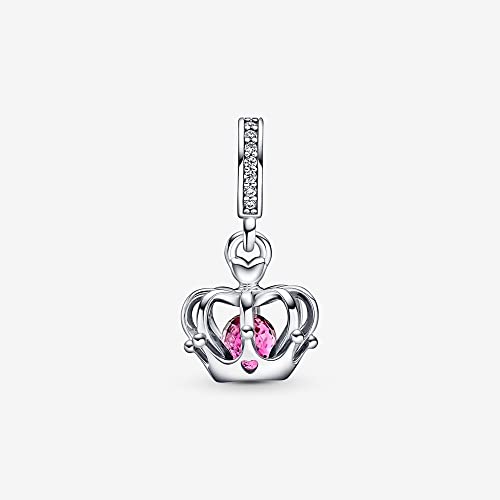 Image of Crown Dangle Charms for Women Charm Bracelets 925 Sterling Silver Regal Mother's Day Halloween Birthday Christmas Jewelry Gift for Women