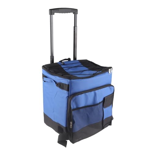 Rolling Cooler, 35-Can Portable Leakproof Insulated Soft Cooler Bag with Wheels and Handle, Cooler Trolley Cart Ice Box for Beach Camping Travel Outdoor