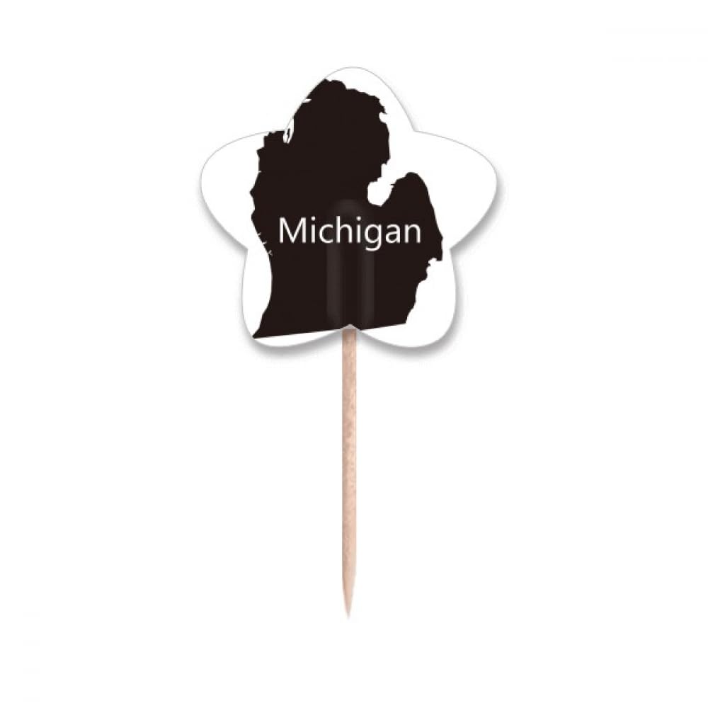 Carte Michigan USA cure-dents drapeaux étoiles pique-assiette pour mini burgers et apéro