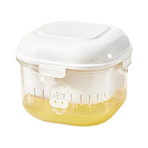 Colador de yogur con tapa, filtro de malla fina para yogur grueso y leche de soja, construcción de polipropileno, adecuado para zumo de frutas, té, café, sopa, preparación de despensa, 950 g