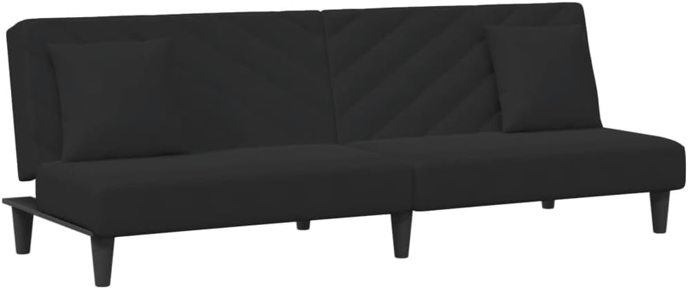 Sofa Set Black Velvet (100% Polyester) Living Room Furniture