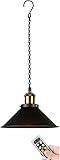 SJMFGF Battery Operated Outdoor Chandelier for Gazebo 1 Pack,Rechargeable Pendant Light with Remote Control,Portable No Wiring Battery Hanging Light Fixture for Porch Patio Pergola Yard Indoor