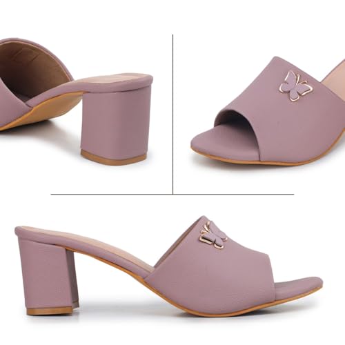 Image of TRASE Women's Slip-On Block Heels Sandals| Fashionable Sandals for Women & Girls | Light weight, Soft Footbed, Comfortable & Stylish - (47068)