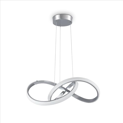 Paco Home Luminaria Suspensión Comedor Decoración Salón LED Colgante Dormitorio Comedor Moderna Estilo, Tipo de lámpara:Tipo 5, Farbe_MuVa:Chrome - Weiß