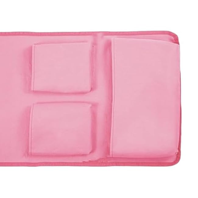 Mini Fridge Hanging Organizer over The Fridge Storage Organizer Double Layer Oxford Cloth for Kitchen Paper Dorm Silverware, pink