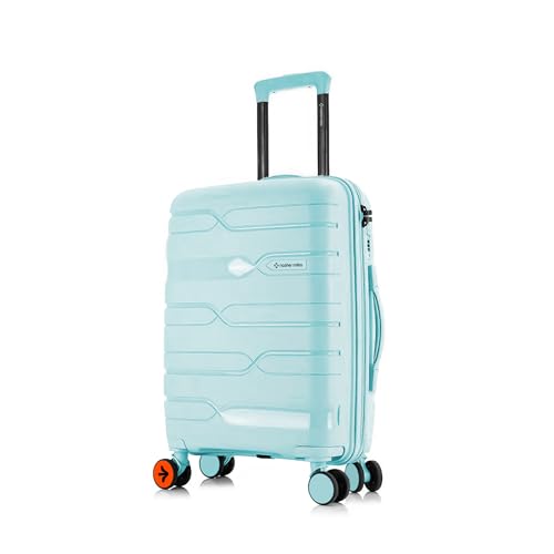 Nasher Miles Medium Paris Hard-Sided Polypropylene Double Spinner Check-in Luggage 24 inch | 65cm | 8 Wheels Trolley Bag for Travel | Suitcase (Pastel Green)
