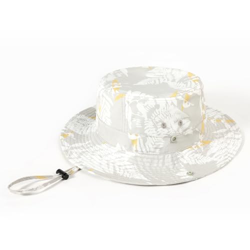 Image of Printed Bucket Hat UPF 50+ Quick-Dry Breathable Sun Hat, Roll-Up Brim Boonie Hat with Adjustable Fit for Beach Hiking Fishing