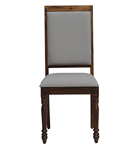 Image of JEENWOOD Wooden Dining Table 6 Seater | Solid Wood Dining Table with Chairs | Sheesham Wood | Dining Table and 6 Chairs | Home & Dining Room Furniture | Grey Cushion| Natural Teak Finish