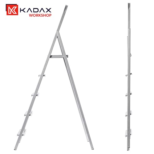 KADAX Scala Unilaterale in Acciaio Con Piedini Antiscivolo, a Gradini Con Ripiano, Pieghevole, Domestica Con Gradini Larghi (5 Livelli) - 5