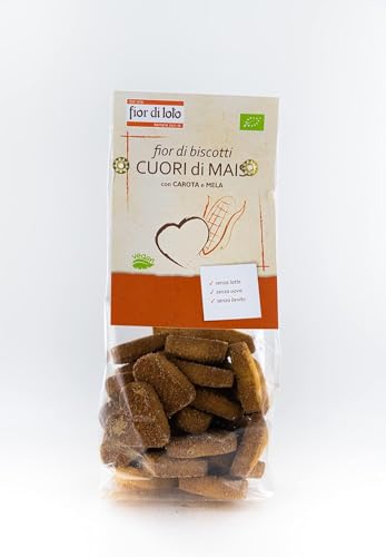 Fior di Loto, Fior di biscotti cuori di mais, carota e mela bio, senza lattosio, 250g