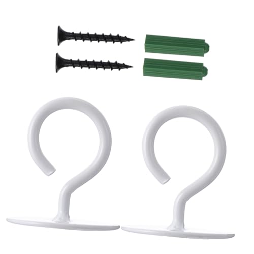 ABOOFAN 2Pcs Heavy Duty Iron Ceiling Hook Wall Mount Swag Hanger for Lightweight Decor Plants Lanterns Wind Chimes Sturdy Design with Dual Screw Holes for Stability