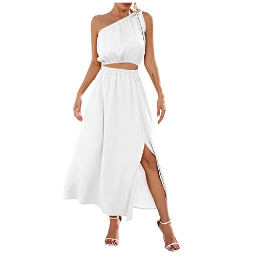 Conjuntos de vestidos femininos para brunch, sem mangas, gola V, elastano, gravata borboleta, 2 peça