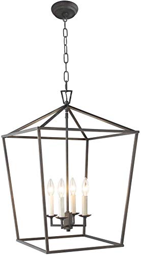 Plafonnier vintage en métal brossé texturé à quatre lumières