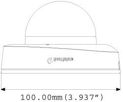 سامنے والا view diagram of the GeoVision GV-EFD4700-0F camera with dimensions: 100.00mm (3.937 inches) width.