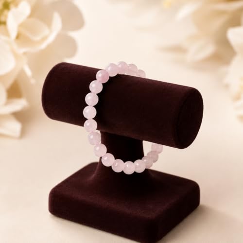 Image of VAMA Siddh Rose Quartz Love Attraction Bracelet | Certificate of Authenticity | Beautifully Crafted with Healing Crystals | Rose Quartz Astrology Bracelet for Women and Men