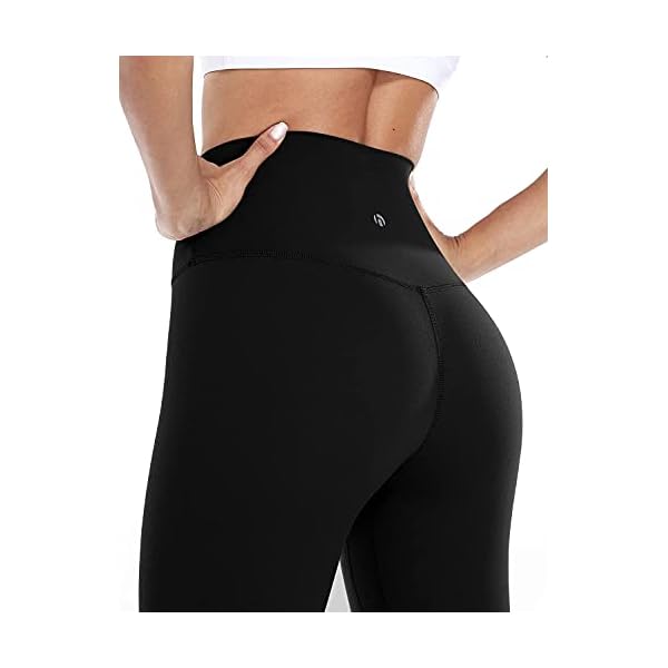 HeyNuts-Hawthorn-Athletic-Essential-High-Waisted-Full-Length-Workout-Leggings-for-Women-Compression-Yoga-Legging-Pants-28 HeyNuts Essential High Waisted Yoga Leggings for Tall Women, Buttery Soft Full Length Workout Pants 28'' Black M(8/10)
