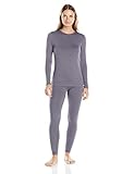 St. Eve Women's Thermal Base Layer 2 Piece Set, Graphite, Medium