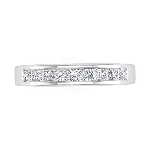 1/2 Carat Channel Set Princess Cut Diamond Wedding Band Ring in 14K Gold (I1-I2 Clarity)2