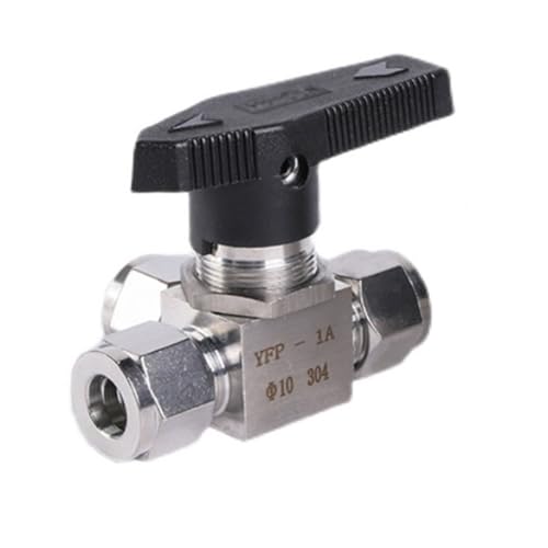 Robinet à tournant sphérique 3 voies L 14mm compression tube inox - 2