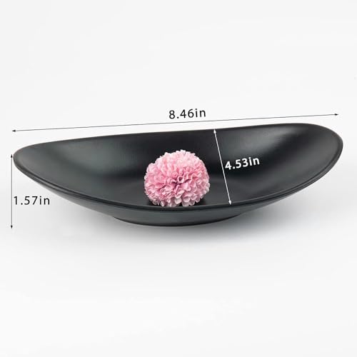 TAIHE Schlüsselschale Oval, Schmucktablett Schwarz Dekoschalen, Deko Schale Tablett Schlüssel Schale, Dekoschale für Flur Münzen Autoschlüssel Schmuck im Eingangsbereich