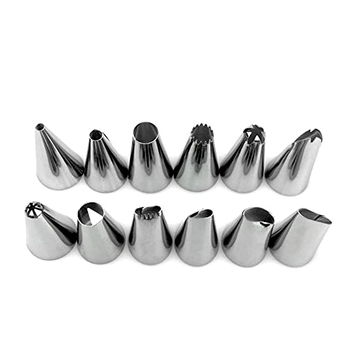 14 PC'S/Silicone ICING PIPING CREAM PASTITY BAG + 12 PC Stainless Steel Nozzle Pastry Tips Converter DIY Cake Decorating… - Image 6