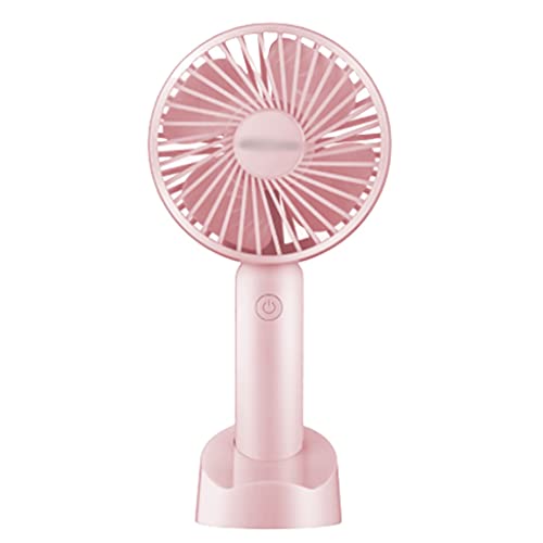 Potente ventilador de mano, ventilador portátil con base, 3 velocidades ajustables, ventilador de refrigeración recargable por USB, ventilador pequeño para oficina, dormitorio, exterior, súper