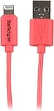 Design rose élégant StarTech.com Câble Apple Lightning vers USB pour iPhone, iPod, iPad 1m - Cordon de charge / synchronisation Mâle/Mâle - Rose (USBLT1MPK)