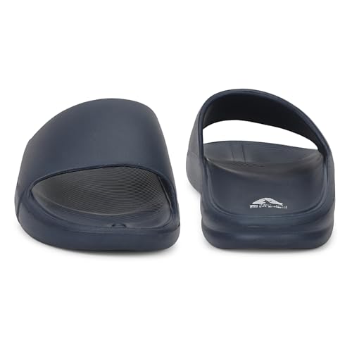 Image of Aqualite Men's Slides Slippers | Slip-On Flat Base Flipflop for Men | Anti-Skid Sole, Lightweight & All-Day Comfort | Casual Home & Outdoor Sandal for Men