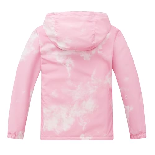 Image of Boys Girls Rain Jackets Waterproof Hooded Fleece Raincoats Lightweight Windbreakers for Kids