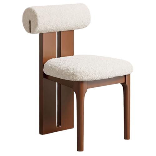 KaBuea Sillas de Comedor Modernas de Madera Maciza, Juego de sillas de Cocina de 1/2/4 con Respaldo Minimalista y Asientos tapizados for Comedor, Sala de Estar, Dormitorio, Estudio(Brown,1PCS)