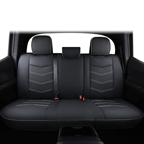 Image of LUCKYMAN CLUB Tacoma Custom Seat Covers M9 Full Set, Fit 2005-2023 Tacoma Double /Crew Cab SR SR5 TRD Sport TRD Off-Road PreRunner Trims, with Waterproof Faux Leather (Full Set, Black-Gray)