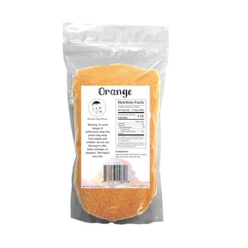 Image of Orange Flossugar - 2 lb (32 oz) - Pre-Mixed, Ready-to-Use Cotton Candy Sugar - Sweet, Cake-Inspired Flavor - Perfect for Parties, Festivals, and Concession Stands