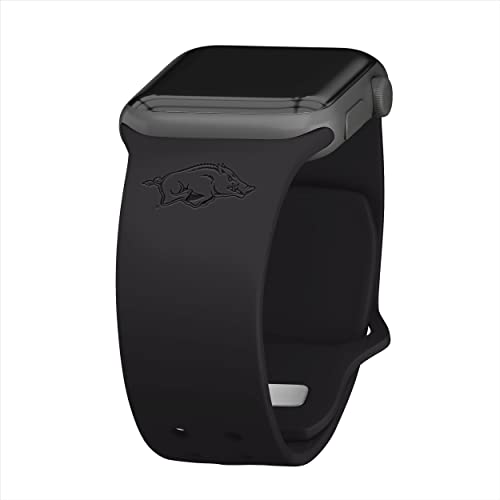 Affinity Bands Arkansas Razorbacks Engraved Silicone Combo Package Compatible with Apple Watch and AirPods Gen 1 & 2 (42/44/45mm Black)