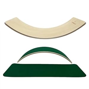 KiddiRedi® Wooden Balance Board Montessori Wobble Sensory Feeling Toddler Kids Adults Curvy Seesaw Swing Learning Development Health Physical Education Toy Free Extra Felt Toy Wood Play Autism ADHD