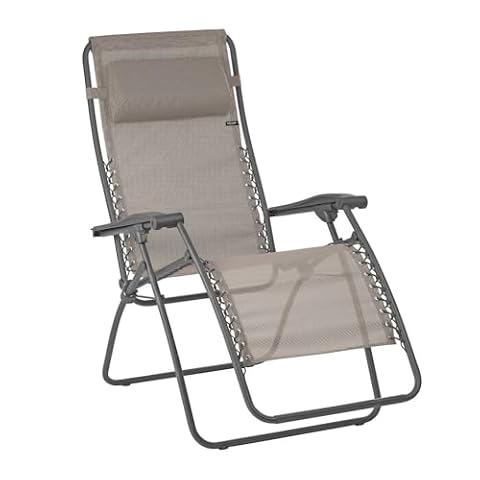 LAFUMA MOBILIER Relax Leżak, Składany i regulowany, System smyczy, RSXA, Texplast, Kolor: Brązowy, LFM2045-9147
