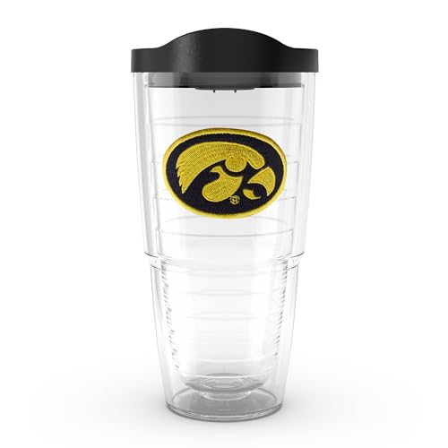 Tervis Made in USA Double Walled University of Iowa UI Hawkeyes Insulated Tumbler Cup Keeps Drinks Cold & Hot, 16oz Mug, Primary Logo