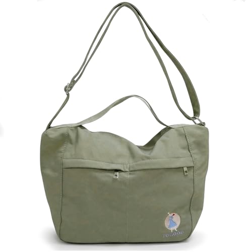 Image of Togood Casual Crossbody Bags for Women Men, Large Tote Shoulder Bag Embroidery Hobo Purses, Lightweight Waterproof Purse