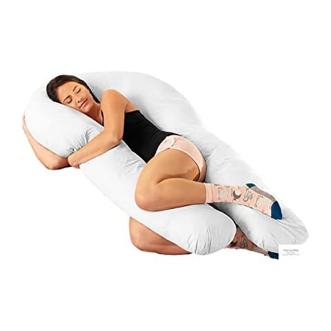 Textile Wise 9ft U Shaped Comfort Pregnancy Pillow Full Extra Filled Body Pillow, Maternity Support - Support for Back, Hips, Legs, Belly for Pregnant Women - Neck Pillow, Orthopedic Pillow Cover