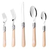 Set Included - Our 30-piece serving utensils set includes 6 each of : dinner forks, dinner knives, dinner spoons, salad forks, teaspoons, – perfectly sized for full-course meals and beverages. Durable Stainless Steel - The silverware set is made with...