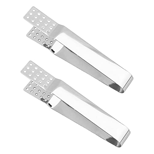 FONDOTIN 2 Piezas Pinzas de Inoxidable Resistente al Calor Multi Función para Bolsas de y Hierbas