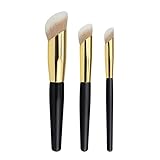 3Pcs Foundation Brush & Concealer Brush, Kabuki Makeup Brushes, Contour Brush for Setting Powder Fou