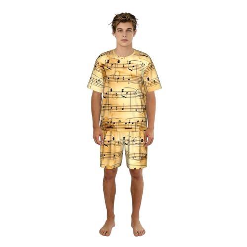 Pyjama court homme notes de musique pour des soirées détendues