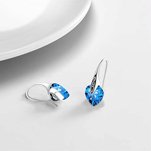 Birthstone Earrings Sterling Silver Celtic Dangle Drop Earrings Hypoallergenic Hook Earrings Irish Jewelry Mothers Day Birthday Gifts for Daughter Girlfriend Wife4