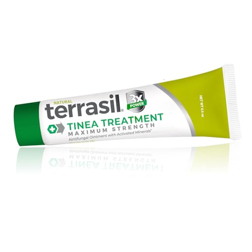 terrasil Tinea Versicolor Treatment Cream Max Strength, Antifungal Tinea Cream, Clinically Proven 1% Clotrimazole, Treats Most Ringworm & Fungal Infections, Soothing Relief of Itchy Dry Skin (.5oz)