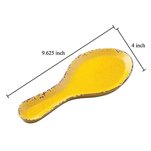 Upware Melamine Spoon Rest Spoon Holder Kitchen Utensil Holders 9.625 Inch For Kitchen Counter Dining Table (Crackle Yellow) #TOP1